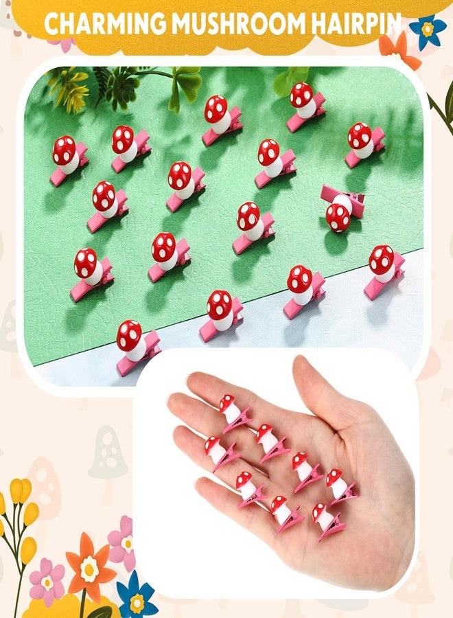 Luinabio 30 Pcs Mini Resin Hair Clips Cute Hairpin for Adult Rave Hair Clips for Women Adult Christmas Music Festival Holiday Party Decor(Vibrant Color,Mushroom) - Image 4